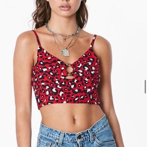 NWT LF Millau Animal Print Crop Top size Small